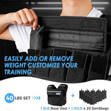 ExtreSpo Adjustable Weighted Vest for Men Women, 40lb Rucking Weight Vests Adjustable for Running, Training Workout, Jogging, Walking