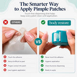Body Restore Hydrocolloid Acne Patches – Pimple Patches for Face, Hygienic Dispenser, Invisible Zit Stickers for Breakouts, Convenient Spot Treatment Acne Dots – 90 Count