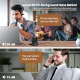 Wireless Headset with Mic for Work, Bluetooth Headset with Microphone (Noise Cancelling & Mute Button