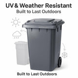 Getzi Gray 95-Gallon Wheeled Rectangular Trash Can