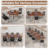 Usosidam Folding Conference Room Table with Wheels, Modular