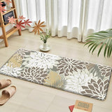 Kitchen Mats for Floor 2PCS Cushioned Anti Fatigue Kitchen Mats Waterproof Non Slip Kitchen Mat Rug Set Comfort Foam Standing Mat for Sink, Laundry, Office,17.3" x 28" + 17.3" x 47", Brown White