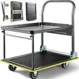 Heavy Duty Push Cart Dolly (700 lbs), Foldable Platform Hand Truck Made with High-Strength Steel