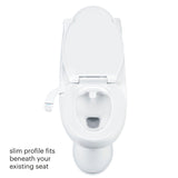 Brondell SS-150W SimpleSpa Thinline Essential Bidet Attachment for Toilet Seats with Adjustable Water Pressure, Side Arm Control, Thin Profile, White (Single Nozzle)