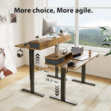 Agilestic 55 x 24 Inches Height Adjustable Electric Standing Desk with 2 Drawers