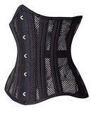 SHAPERX Women 26 Steel Boned Mesh Corsets Longline Heavy Duty Waist Trainer Long Torso Cincher,SZ1794-Black-3XL