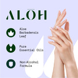 ALŌH Sanitizing Hand Gel 2-pack | Peppermint Eucalyptus + Aloe | 70% Alcohol Hydrating Hand Sanitizer Gel with Essential Oil, for Kids & Adults | 8oz Bottle (Set of 2) ALO