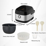 Midea 3L Rice Cooker with Steamer Basket, 6-Cup Uncooked Capacity, Induction Heating & Fuzzy Logic Technology, 24h Delay Start & Keep Warm, Non-Stick Inner Pot
