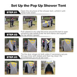 XIXIKANK Luxury Pop Up Shower Tent,Tool-Free Setup Portable and Lightweight Privacy Tent with Blackout Coating,Waterproof & UV Resistant for Camping, Beach,Portable Bathroom 82” x 56” x 56”