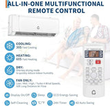 GarveeHome 12000 BTU Mini Split AC/Heating System, 22 SEER2 Inverter Split System Air Conditioners, Ductless Heat Pump Wall Mount AC Unit Cool Up to 750 Sq. Ft, Installation Kits, 115V