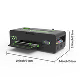 ZIMTOKO A3 R1390 G6 DTF Printer Bundles with Roll Feeder, DTF Printer Machine for T-Shirt Printing, Direct to Film, White Ink Circulation System, Automatic Maintenance (Printer+Software+Consumable)