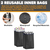 SpaceAid Recycling Bin for Kitchen 26 Gallon, 100L Recycle Bin with Lid and 2 Reusable Inner Bags