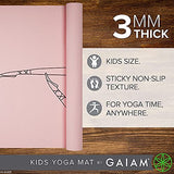 Gaiam Kids Yoga Mat Exercise Mat, Yoga for Kids with Fun Prints - Ideal for Babies, Active & Calm Toddlers and Young Children (60" L x 24" W x 3mm Thick) - Ballerina Gaiam Kids