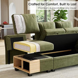 107.8" Modular Sectional Sleeper Sofa with Pull Out Bed, U Shaped 7 Seat Couch with 221L Storage