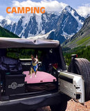 Gaialoop 3 Inch Memory Foam Camping Mattress, Dual Layer Thick Sleeping Camp Pad for Car Tent Cot, Roll-Up Portable Glamping Floor Bed for Guests Sleepover[Kid: 62 * 23 * 3"] Sakura Pink