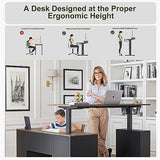 Executive L Shaped Standing Desk with 3-Drawer File Cabinet, 63" Electric Height Adjustable Stand up Desk for Home Office