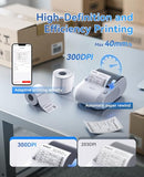 Label Maker Machine with Tape, 3'' Bluetooth Thermal Transfer Sticker Printer for Small Business Clothing