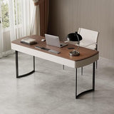 ZUZUZ Computer Desk 160cm Walnut Modern Home Living Room Furniture