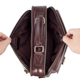 Leather Messenger Bag Men's Tote Line Pad Shoulder Office Briefcase