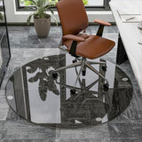 Round Tempered Glass Chair Mat for Carpet & Hardwood, Heavy-Duty Glass Floor Mat for Office Chair
