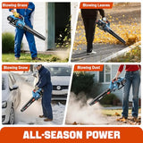 SENIX Leaf Blower Cordless, 40V Max Electric Leaf Blowers, Includes 2 x 4.0Ah Battery and Charger (BLAX2-M2)