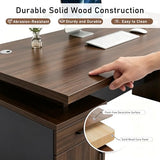 WYBFCWY Executive Office Desk with Storage Cabinet,Large Computer Desk
