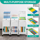 Rolling File Cart with Wheels Hanging Files,Rolling File Cabinet Organizer