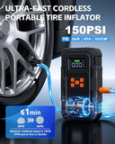 HPBS 5000A Jump Starter with Air Compressor, Portable Car Battery Jump Starter with 150 PSI Tire Inflator for Up to 10.0L Gas and 8.0L Diesel Engines, 12V Jump Box Battery Charger Booster(Orange)