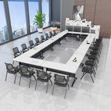 Usosidam Folding Conference Room Table, Modular Mobile Large Flip-Top