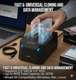 Bay External Hard Drive Docking Station for 2.5 or 3.5in HDD, SSD with Hard Drive Duplicator