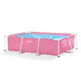 INTEX Metal Frame 7 ft x 5 ft x 23.5 in Above Ground Pool Set, Rectangular Swimming Pool with Steel Frame