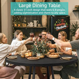 Black Round Dining Table for 6 - Modern Circle 51 Inch Large Room Kitchen Dinning Tables for 4 to 6 Person