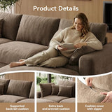 WorthFurni 110” Cloud Sectional Couches for Living Room, Modular Sectional Sofa with Deep Seat