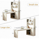 L Shaped Office Desk with Hutch, 1"Thick Corner Computer Desk, 3 Drawers