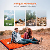 VALEHOWL 4 Inch Thick Camping Sleeping Pad with Internal Straps - R Value 4.0 for 4 Seasons, Durable & 100% Waterproof Outdoor Air Mattress, Lightweight Sleeping Mat for Hiking, Backpacking, Travel
