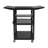 3-Tier Rolling AV Cart,Heavy Duty Mobile Work Station w/Lockable Wheels