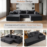 108" Oversized Cloud Sectional Couch, Comfort U Shaped Boneless Couch for Living Room