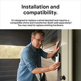 Nest Doorbell (Wired, 2nd Gen) - Wired Video Doorbell Camera - Doorbell Security Camera - Snow Google