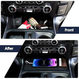 【2025 Upgraded Version】Center Console Compartment Cover for Ford F150 Accessories 2021-2024 2025/Lightning XLT PRO 2022-2025.【One-Piece Molding, No Adhesive Peeling + Optimized Size for Better Fit.】