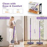 Scrubbing Steam Mop with Rotating Pads,All-in-One Spin Steam Cleaner for Floor Cleaning,Large Tank,23FT Cord, LED Headlights,Reusable Pads & Self-Standing,Safe for Hard Floor/Laminate/Marble (Violet)