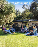 FanttikOutdoor Zeta C12 Pro Max Instant Cabin Tent 12 Person Camping Tent Setup in 90 Seconds with Rainfly & Windproof Portable with Carry Bag for Family Camping & Hiking, Upgraded Ventilation, Khaki