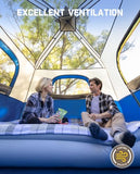 FanttikOutdoor Zeta C4 Pro Camping Tent 4 Person Instant Cabin Tent Setup in 60 Seconds with Rainfly & Windproof Portable with Carry Bag for Family Camping & Hiking, Upgraded Ventilation, Navy Blue
