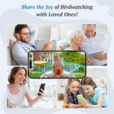 DOCOON Smart Bird Feeder with Camera, 2K HD AI Identify Birds Species, Bir d Watching Camera with Solar Panel, Auto Capture Bird Videos & Instant Notifications, Ideal Present for Bir d Lover, Blue