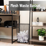 Mind Reader Metal Mesh Waste Paper Bins, Solid Bottom, Non Slip Pads, Office and Home, Set of 2, Black