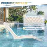 Compsia Pool Lounge Chairs Outdoor，Aquawave Lounge Chair, HDPS Long Pool Chairs for in Pools, Weighted All Weather Tanning Chair with Headrest for Outside Beach Patio Sun Bathing Hotel, White