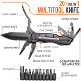 Grandson Gifts from Grandma, Multitool Knife, Grandson Gifts, Grandsons Christmas Practical Gift, Gift for Camping, Hiking, Fishing, 20 in 1 Multitool