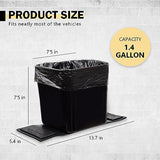 HAUSSIMPLE Car Trash Can – Leakproof 1.4 Gallon Compact Garbage Bin with Stability Flap & Anti-Slip Base (Black, Large)