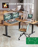 Marsail 63×55 in Electric Corner L-Shaped Standing Desk with 4-in 1 Electical Outlet