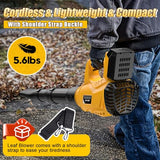 Cordless Leaf Blower for Dewalt 20V Max Battery Powered(No Battery) with 6 Speed Modes, 500CFM/150MPH Brushless Handheld Electric Leaf Blower