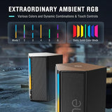 Desktop PC Speakers with Volume Control, RGB Gaming Loudspeakers Wired with 3.5mm Aux Audio Cable for Laptop